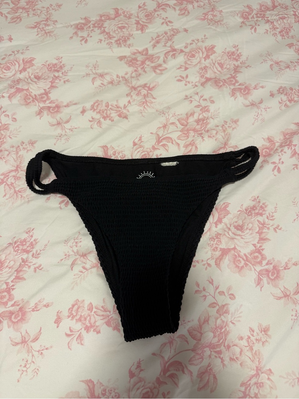 Hollister Black Swim Bottom with White Sun Logo
